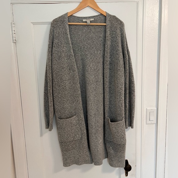Knee Length Gray Sweater Cardigan - Picture 1 of 4